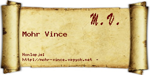 Mohr Vince névjegykártya